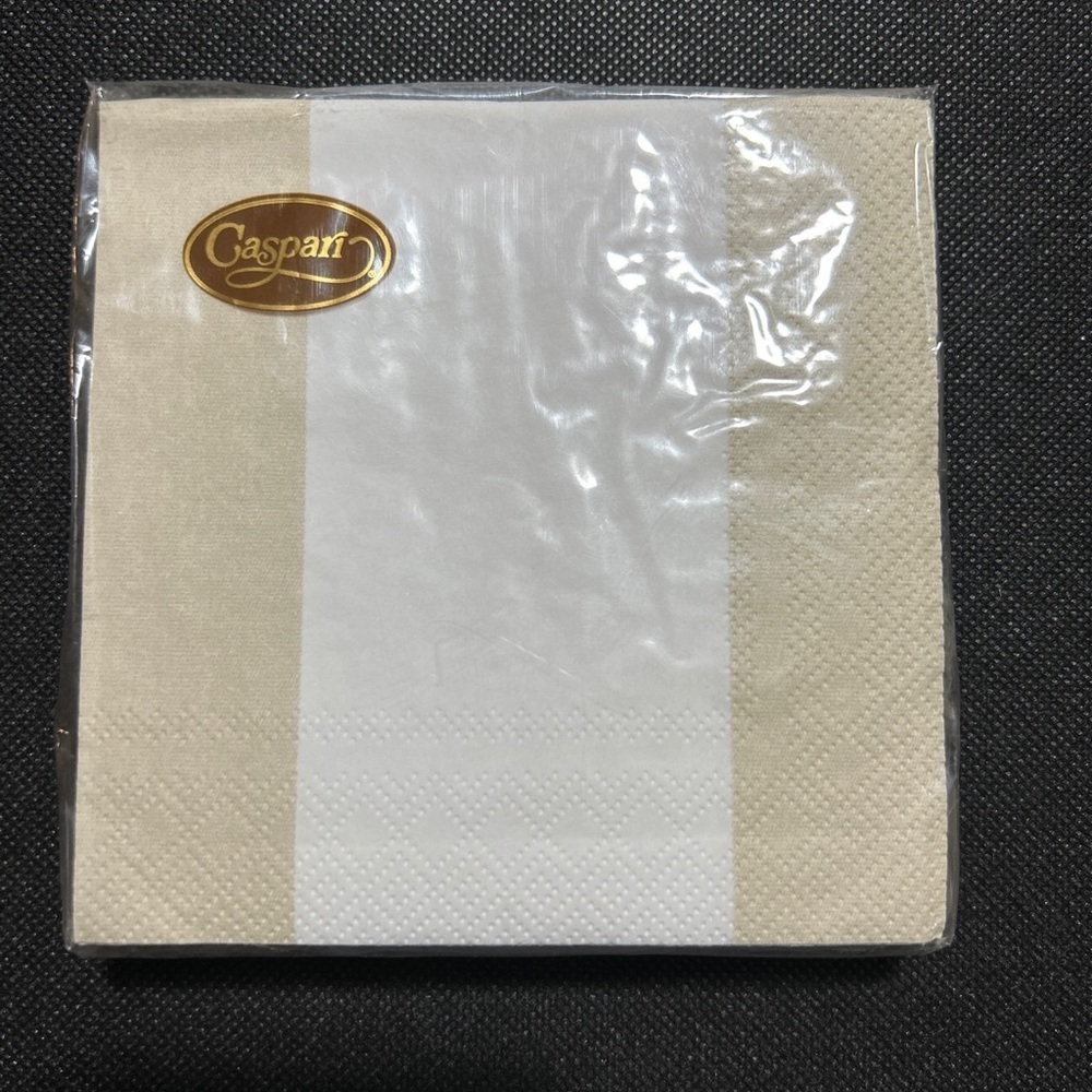 Caspari Paper napkins 20 Triple Ply 25cmx25cm Bandol Stripe Natural